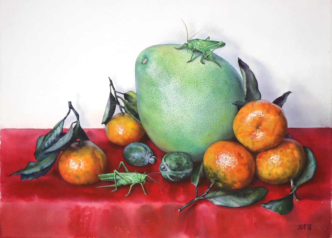 Fruit hand painted watercolor, handmade paintings, wall art, home wall decor - 墙贴/壁贴 - 纸 多色