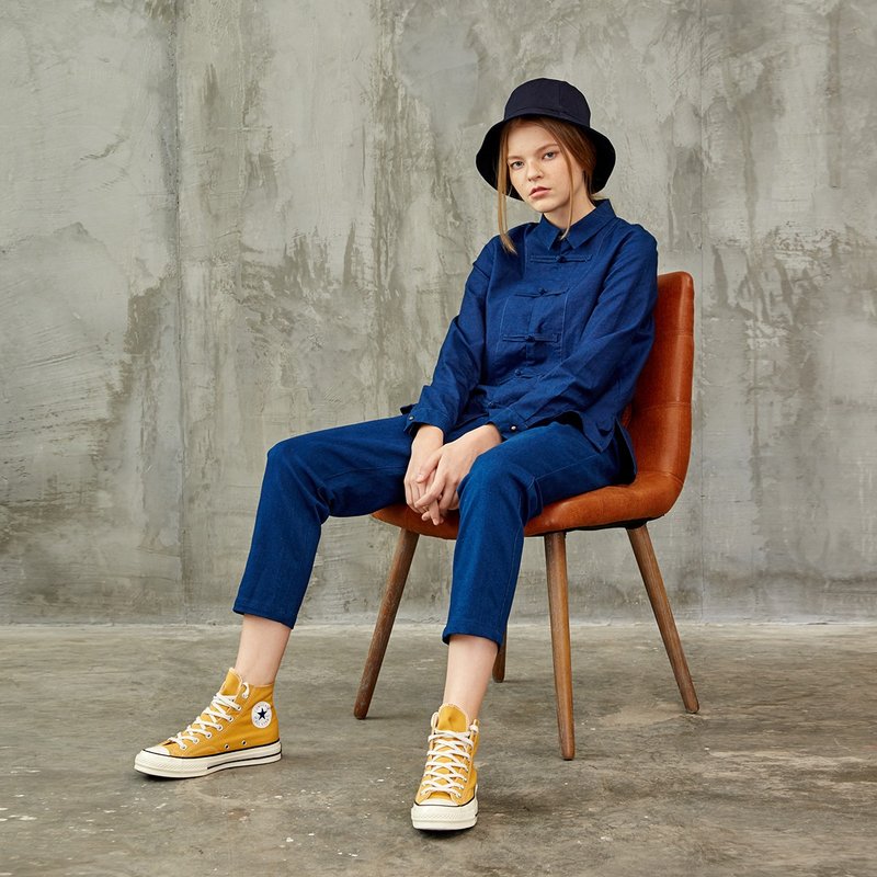 复刻版全棉牛仔九分哈伦裤 - 女装长裤 - 棉．麻 蓝色