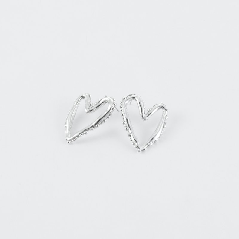 无止尽的爱 - 耳环/耳夹 - 纯银 