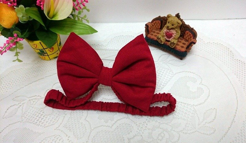 立式蝴蝶结发带 - 围嘴/口水巾 - 其他材质 