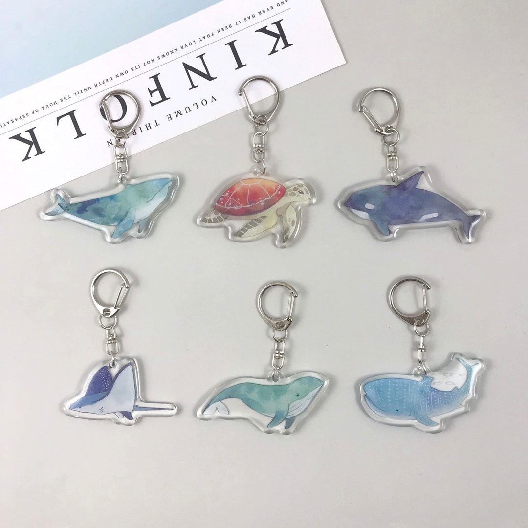 | 微光Ocean | 插画钥匙圈_海洋系列 - 钥匙链/钥匙包 - 压克力 蓝色