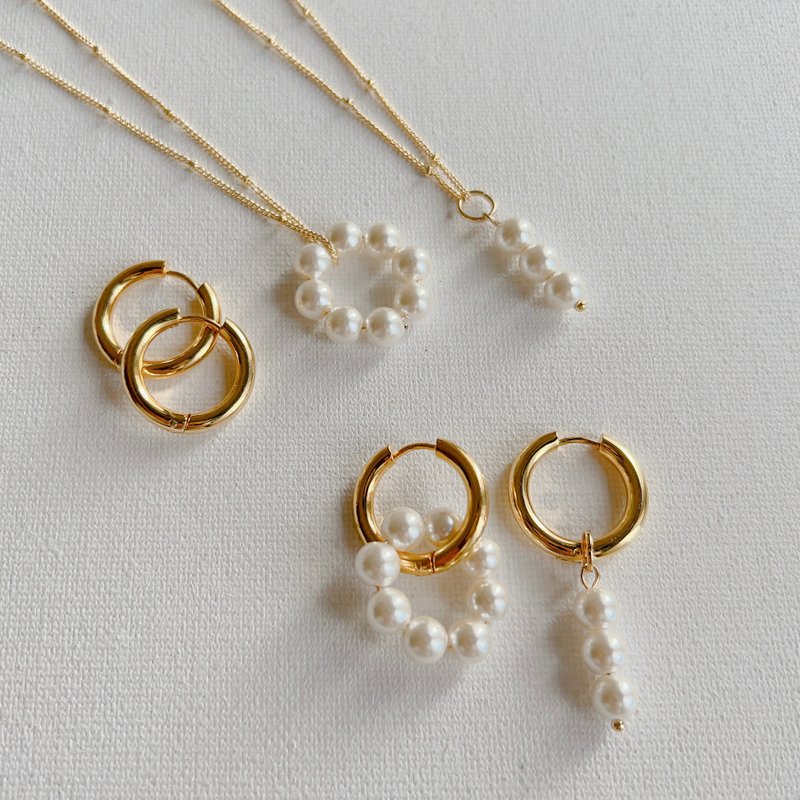 【全馆清仓最高折800】施华洛世奇 珠光白水晶珍珠。复古满分女孩 - 耳环/耳夹 - 珍珠 白色