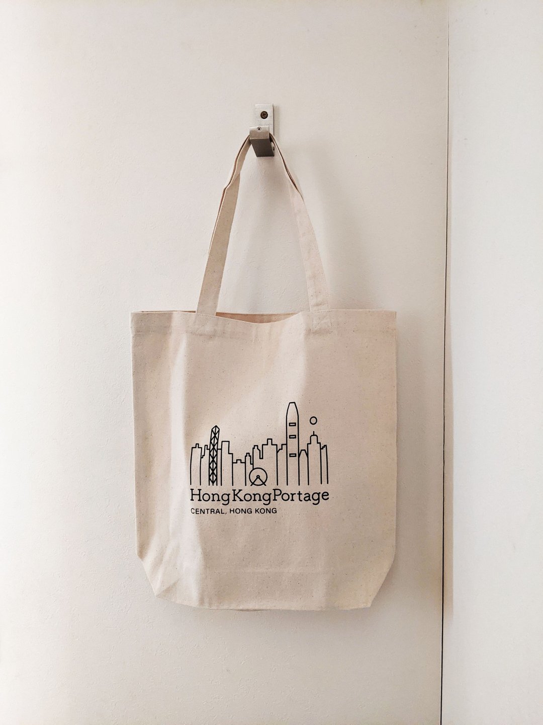 HONG KONG cotton tote bag - 手提包/手提袋 - 棉 白色
