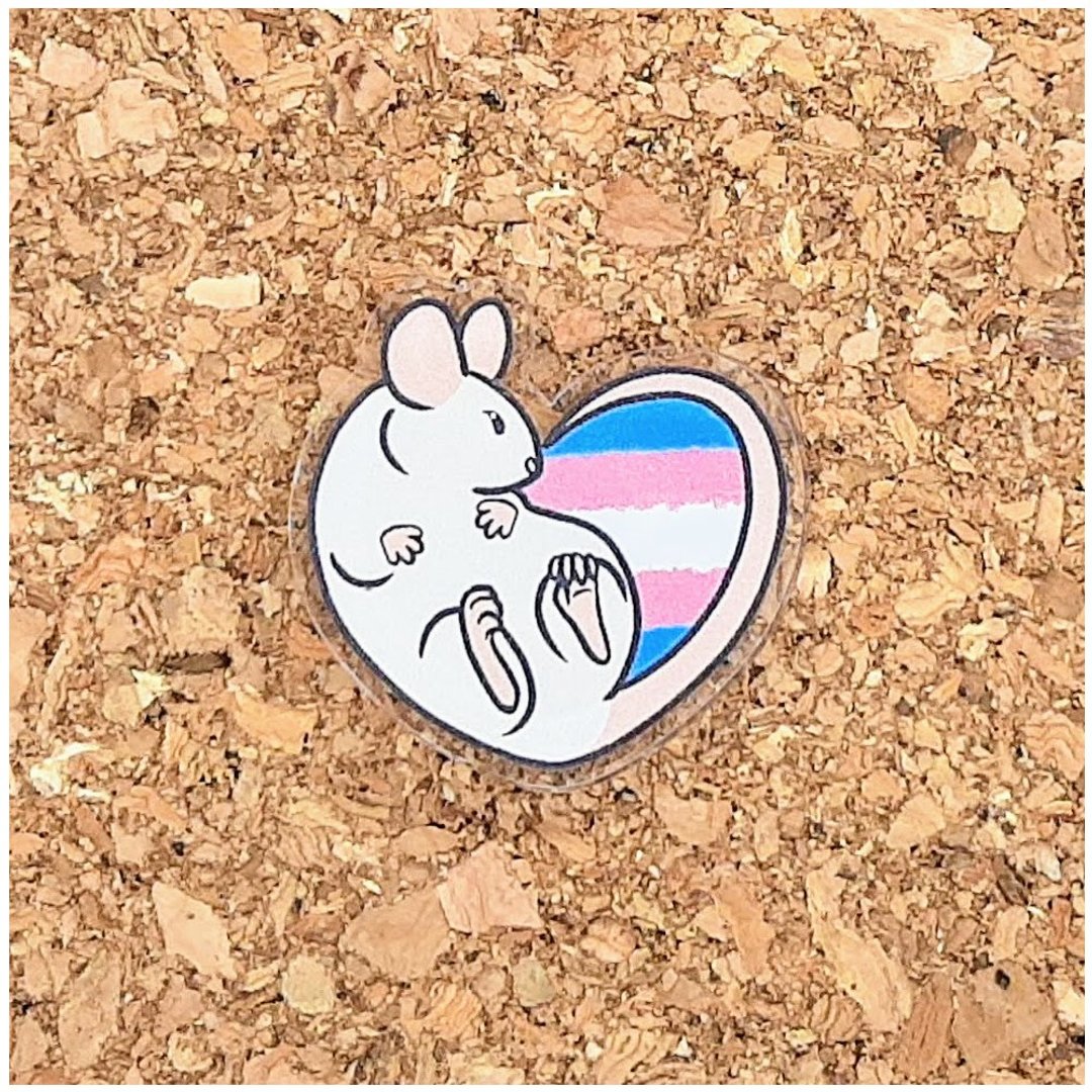 LGBT跨性别的骄傲老鼠亚克力徽章 - 胸针 - 其他材质 粉红色