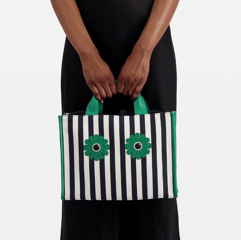 【INOUI EDITIONS】DAISY EYES 托特包 - 侧背包/斜挎包 - 棉．麻 绿色