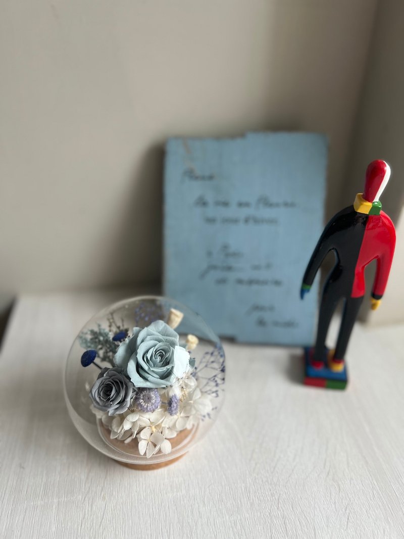 软木塞球型玻璃玫瑰 - 干燥花/捧花 - 植物．花 