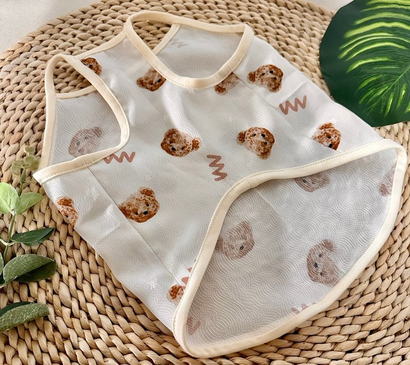 夏日凉感熊熊宠物吊嘎 - 衣/帽 - 其他材质 白色