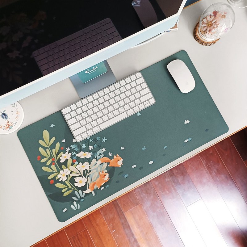 多用途 餐垫 桌垫 鼠标垫 - 田园狐狸 - 鼠标垫 - 其他人造纤维 绿色