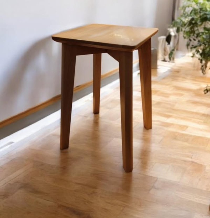 榉木方形凳子 - 椅子/沙发 - 木头 卡其色