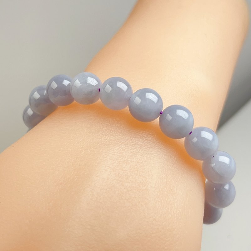 紫罗兰翡翠手珠手链 | 天然缅甸玉A货翡翠 |  送礼 - 手链/手环 - 玉石 透明