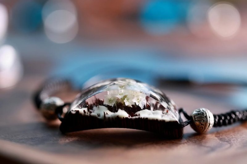 绽放、手工树脂手环、可调式设计、轻盈波希风、极简风格饰品、链 - 手链/手环 - 树脂 白色