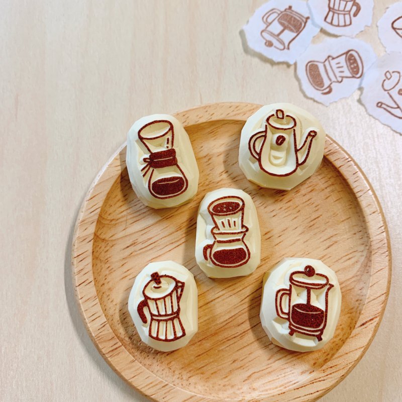 L手刻章 / 咖啡器具A - 印章/印台 - 橡胶 咖啡色