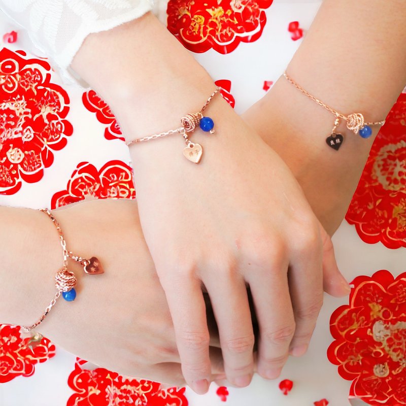 圣诞礼物*刻字送礼*玫瑰拥抱爱手链*闺蜜手链*伴娘手链_1入组 - 手链/手环 - 宝石 蓝色