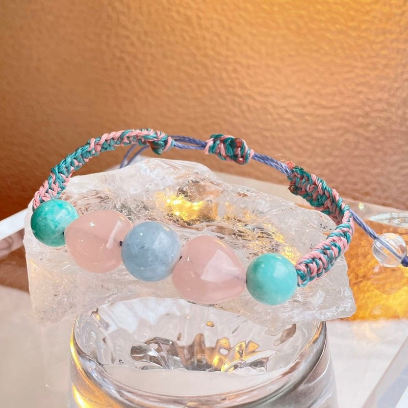 粉晶 海蓝宝 天河石 天然 水晶 手链手绳  日本直邮 礼物 新 - 手链/手环 - 水晶 粉红色