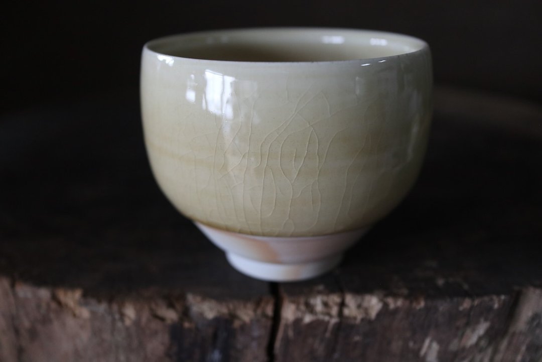 柴烧铁釉茶碗 - 咖啡杯/马克杯 - 瓷 黄色
