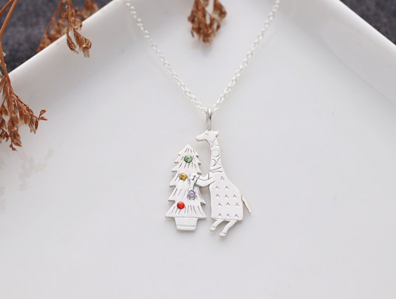 ni.kou纯银圣诞长颈鹿项链 - 项链 - 其他金属 