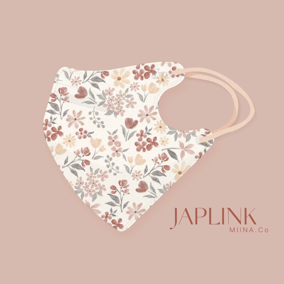 【标准】JAPLINK HEPA 高科技水驻极 立体医疗口罩 - 暖花漫径 - 口罩 - 聚酯纤维 粉红色