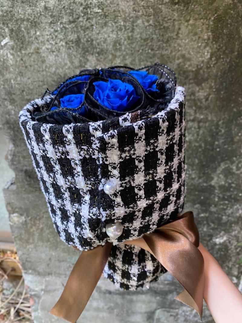 漫森态 小香风玫瑰花花束 Chic 不凋花花束 - 干燥花/捧花 - 植物．花 蓝色