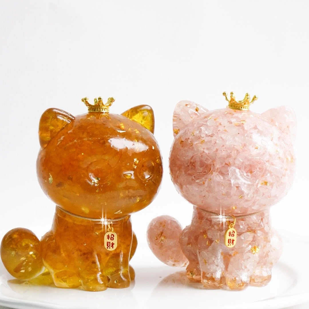 【Hourrae荷莱】富贵招财猫 水晶摆件 - 摆饰 - 水晶 多色