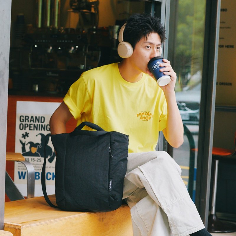 【FW25全新Wander系列】JULIAN 两用日常手提包 (翠黑色) - 侧背包/斜挎包 - 环保材料 黑色