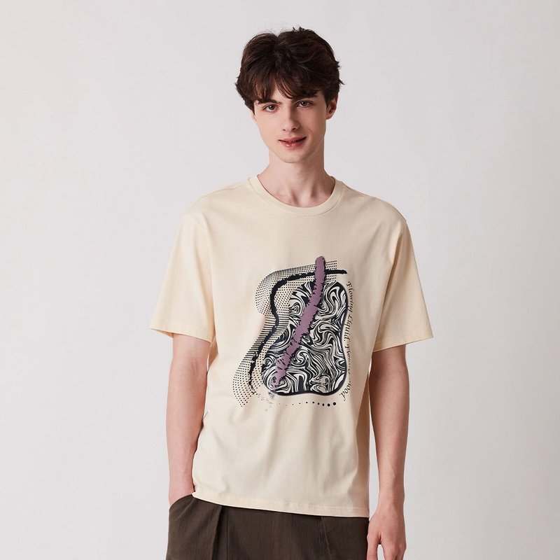 【Flowing Liquid Flowing Mood】纯棉印花Tee - 女装 T 恤 - 棉．麻 绿色