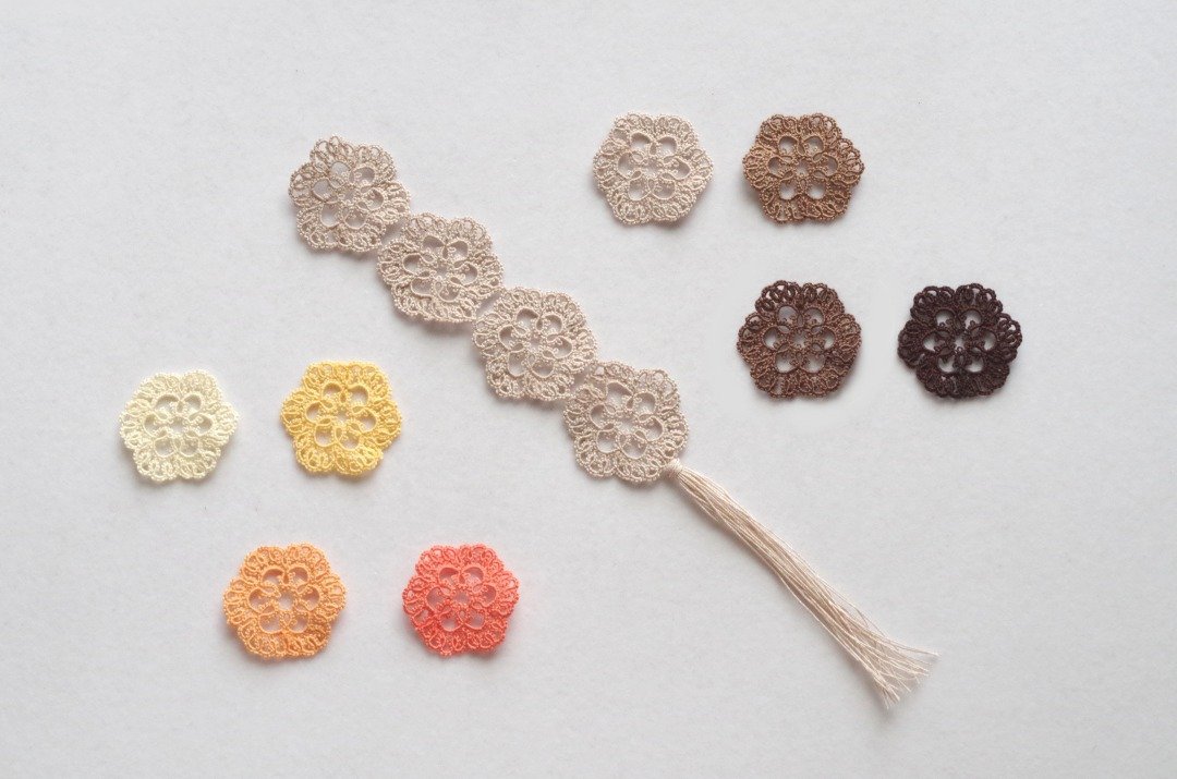 半订制・24色任选・Tatting Lace 风格书签 - 书签 - 棉 蓝色