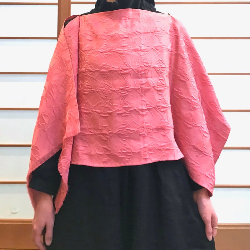 filtango stole METARU  薔薇格子柄　ROSE   ROSEPINK - 丝巾 - 丝．绢 粉红色