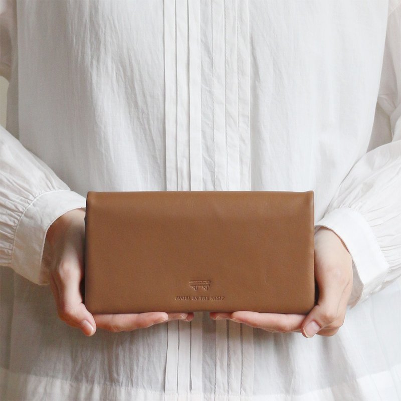 pinsel long wallet : brown - 皮夹/钱包 - 真皮 咖啡色