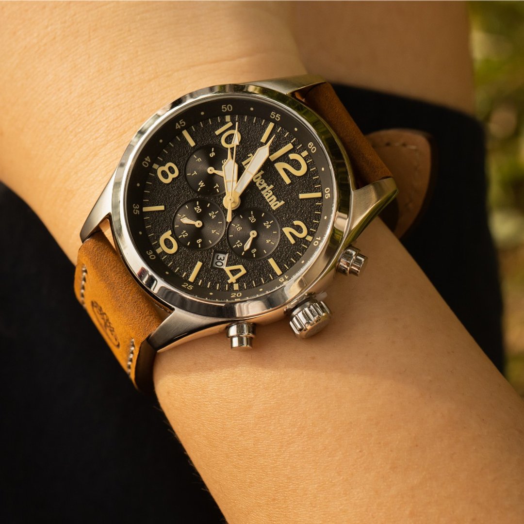 Timberland 经典三眼超大号手表 | 黑色 | TBL.15249JS/02 | 46mm - 男表/中性表 - 其他金属 
