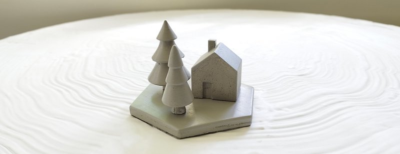 【仅有一个】情人节礼物/圣诞小屋戒指台-交换礼物 圣诞礼物 疗愈 - 戒指 - 其他材质 灰色