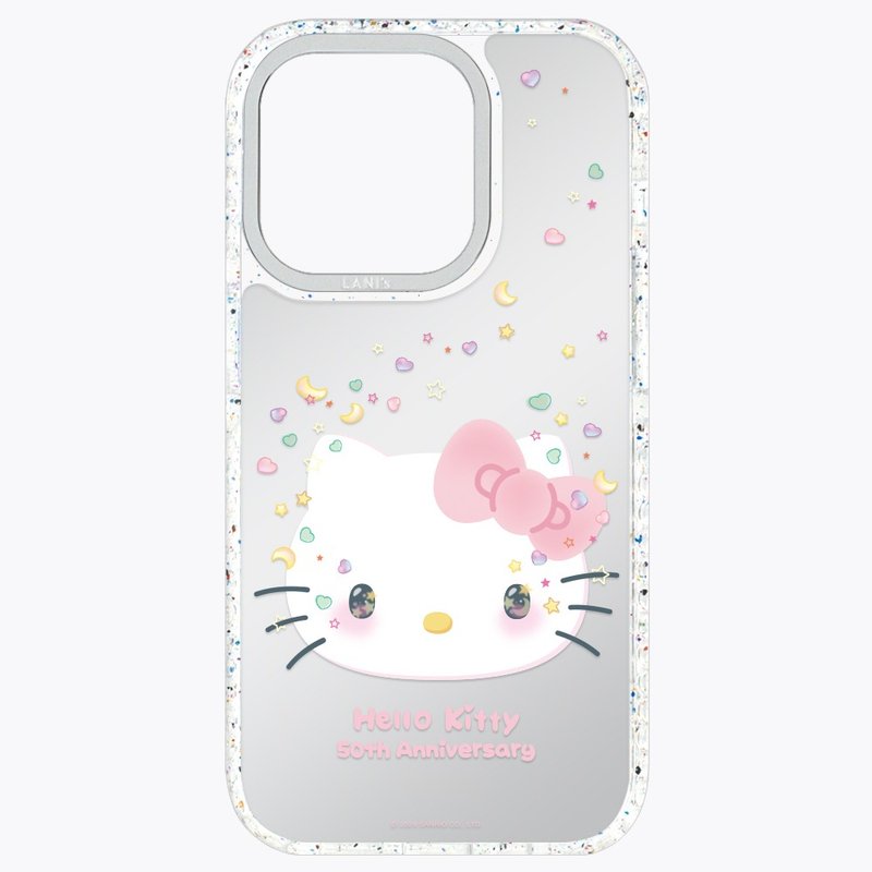 HelloKitty 50周年－镜面无钻款 磁吸版 透彩框 iPhone 15 14 13 - 手机壳/手机套 - 环保材料 银色