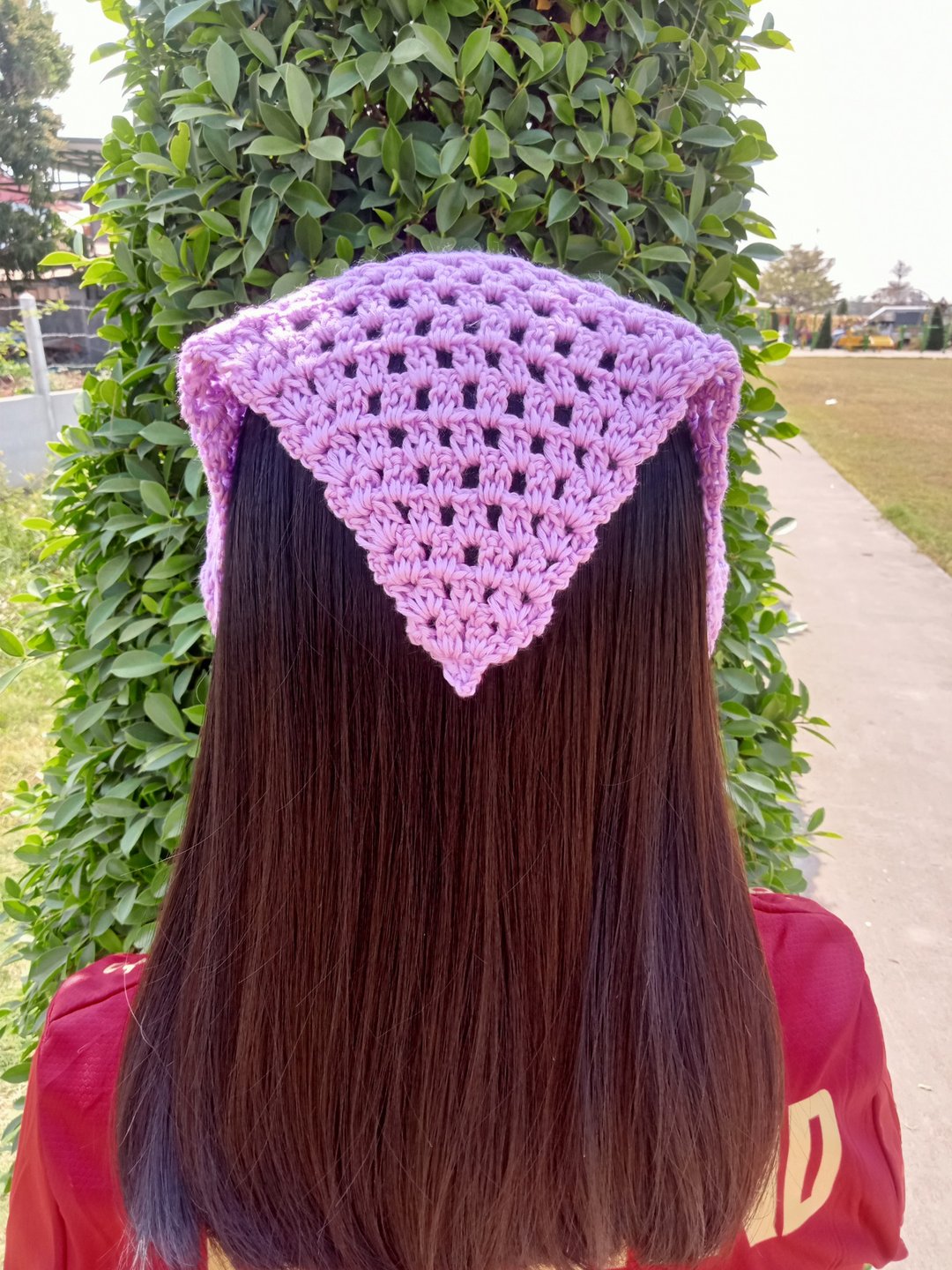 Crochet Bandana heart triangle headband handmade - 发饰 - 压克力 多色