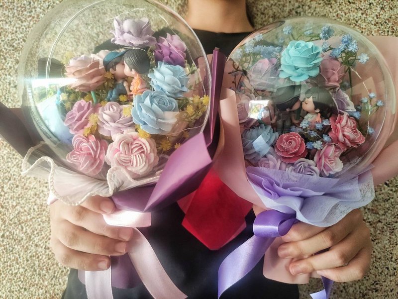 灯丝款压克力波波球奶油土挤花花束~情人花束 告白 七夕 - 植栽 - 其他材质 