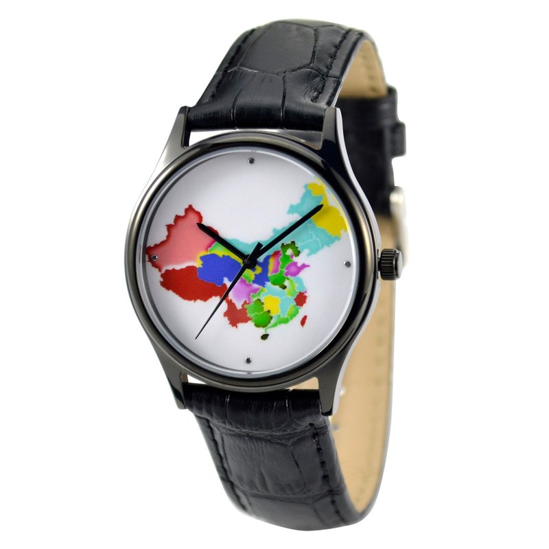 彩色中国地图手表 中性 全球包邮 - 女表 - 其他金属 多色