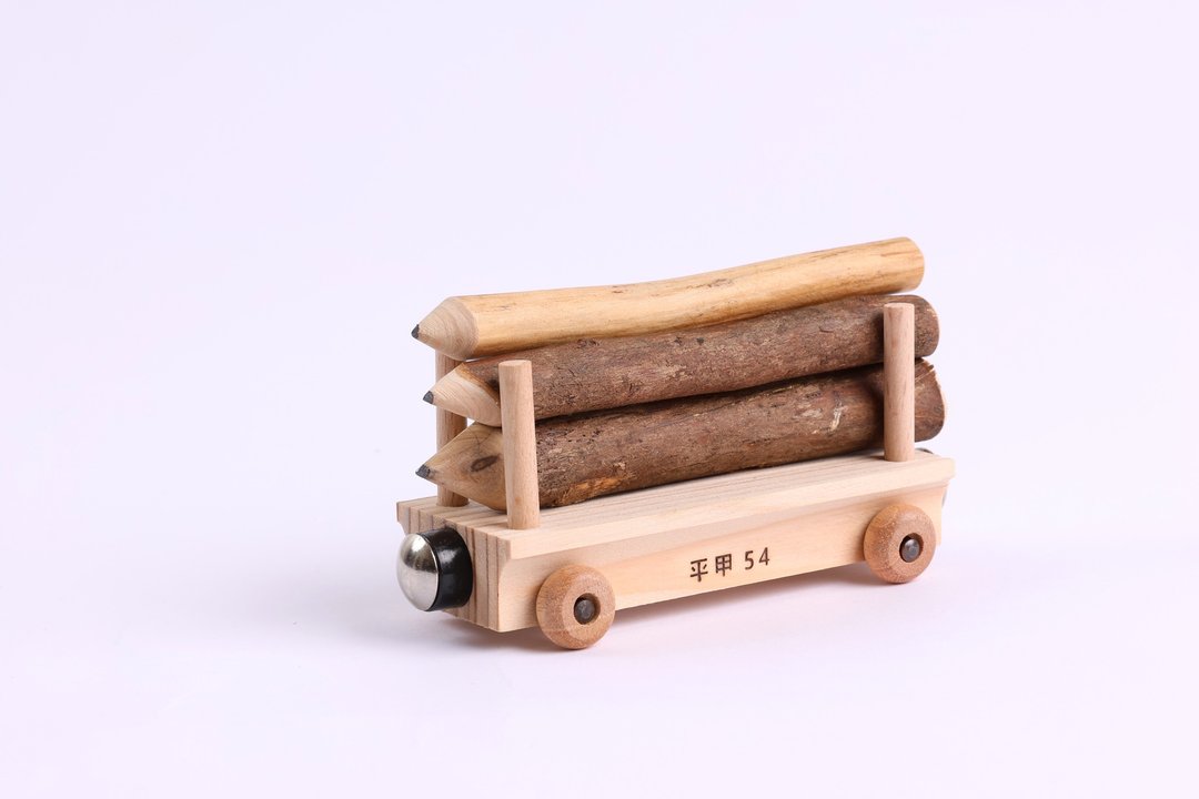 铅笔小火车 - 摆饰 - 木头 咖啡色