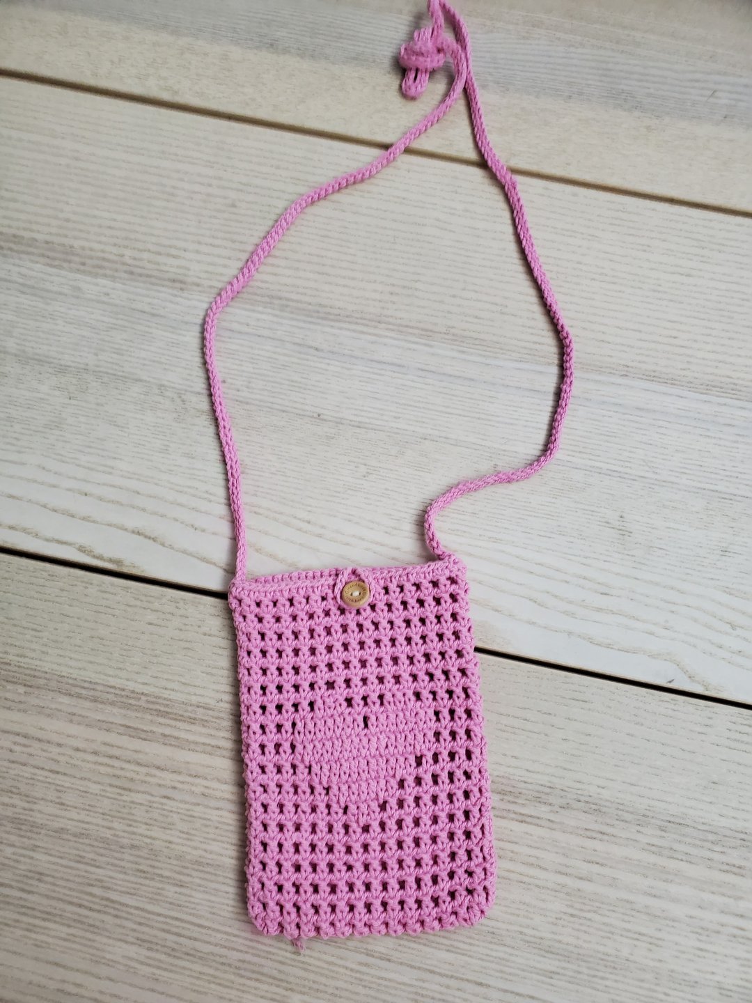 有礼貌穿搭 文创 粉色 handmade 手作 针织包 手机包 - 侧背包/斜挎包 - 棉 粉红色