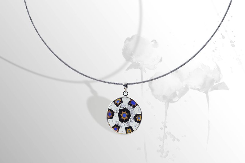 花影琉璃- 圆币【 琉璃项链 】04 - 项链 - 琉璃 白色