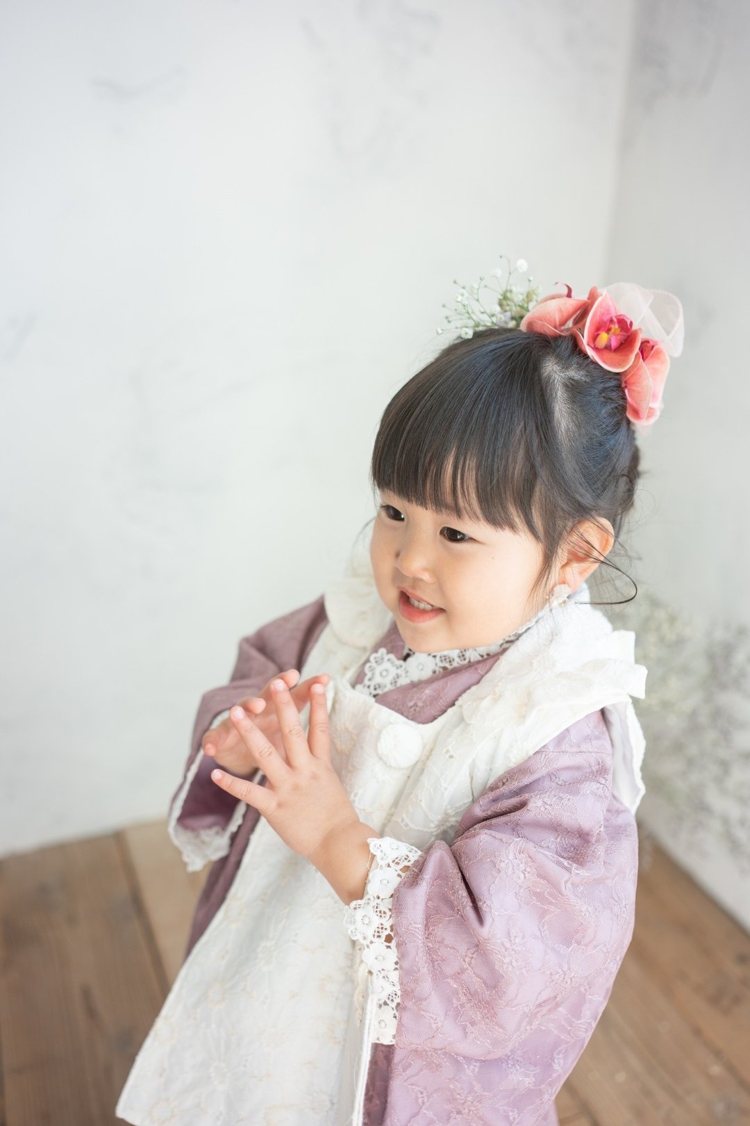 儿童和服长袖日本制造儿童和服浴衣粉红日式和服适合幼儿及儿童七五三浴衣布料 - 童装礼服/连衣裙 - 棉 粉红色