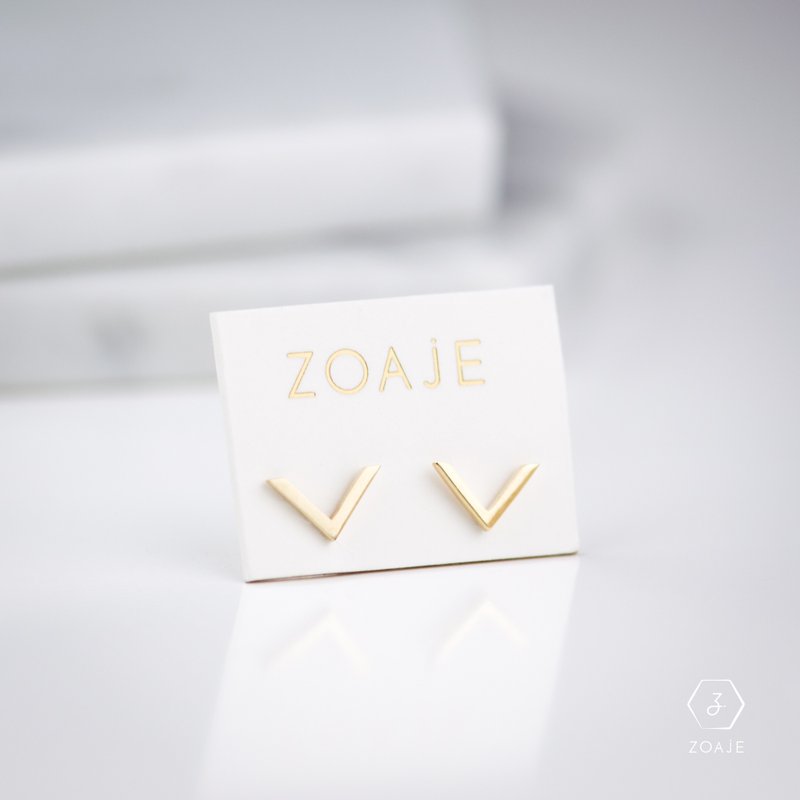Zoaje VIETNAM耳钉耳饰 14k纯金黄金 小众 迷你 法式 首饰 极简 - 耳环/耳夹 - 贵金属 金色