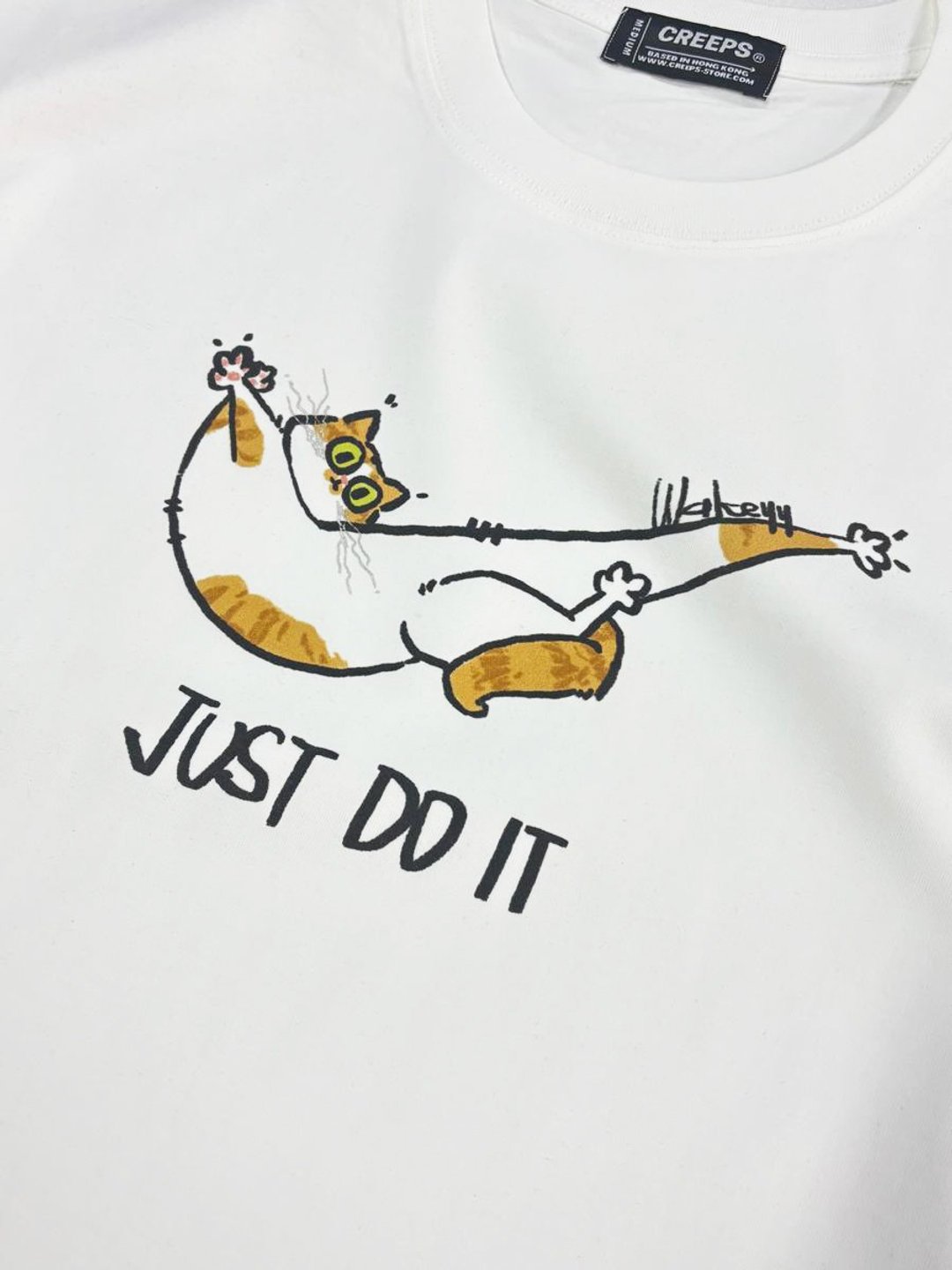 Wakey Just Do It for Meow | 重磅 260 克棉质宽松 T 恤 - 中性连帽卫衣/T 恤 - 棉 多色