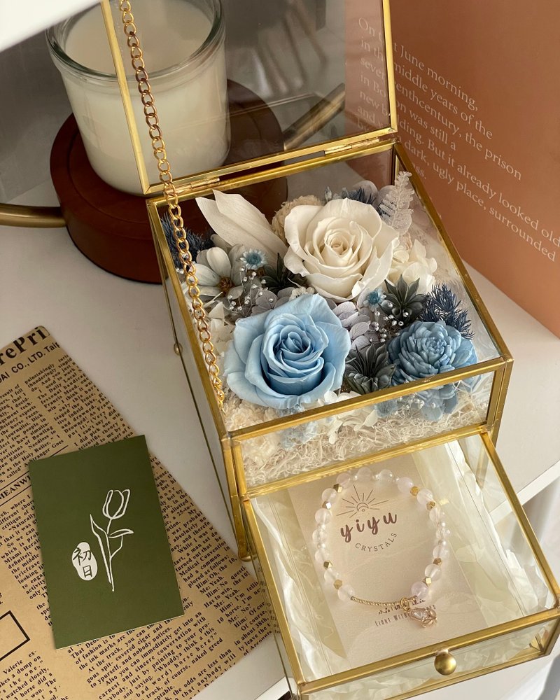 【双层永生花宝盒】七夕花礼 生日花礼永生花礼 初日花艺 - 干燥花/捧花 - 植物．花 