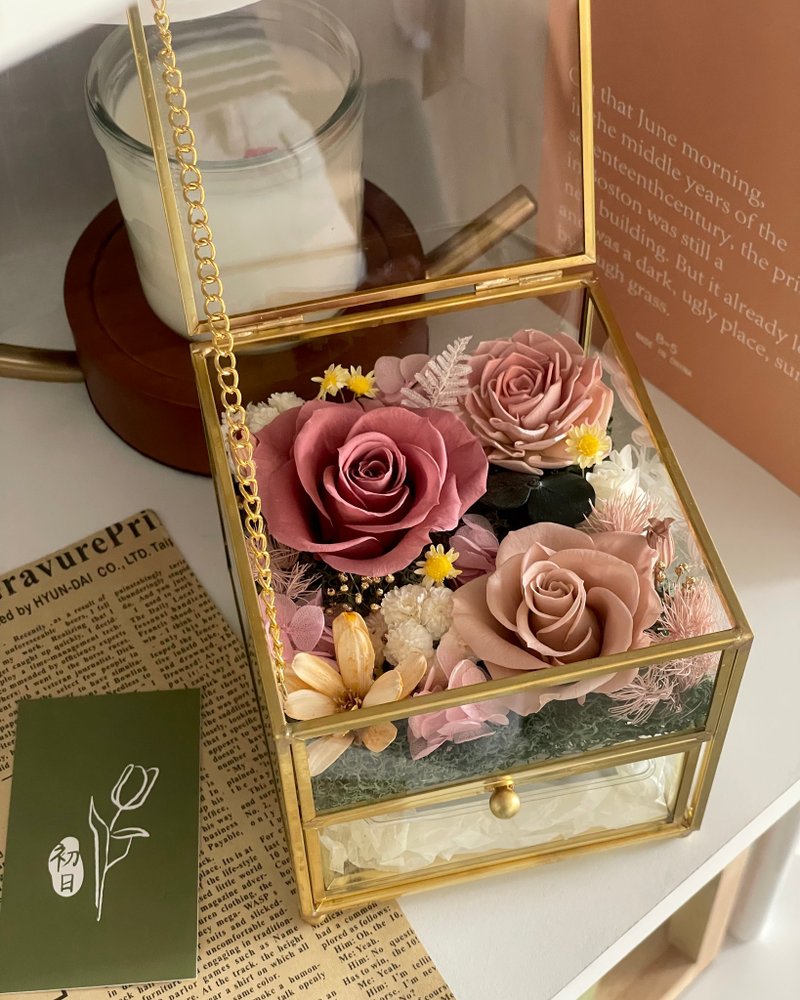 【双层永生花宝盒】七夕花礼 生日花礼永生花礼 初日花艺 - 干燥花/捧花 - 植物．花 