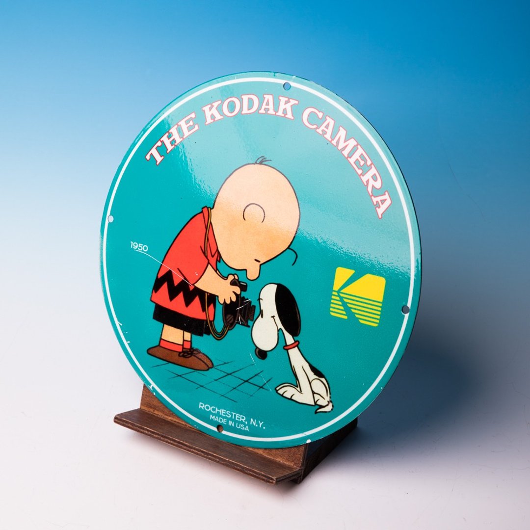 桑惠商号 KODAK柯达 X Disney 1950 史奴比 古董珐琅铁牌 - 摆饰 - 珐琅 多色