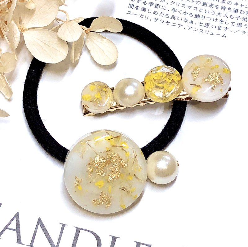 PUREST HOME 日本树脂 花语 珍珠 手作 发夹+发圈 / 仲夏の恋 - 发饰 - 其他材质 