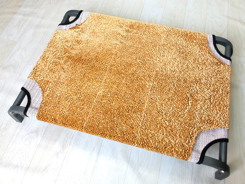 冰晶灰床架-挪威粉床套+微光金美國貓抓布 - 床垫/笼子 - 其他金属 灰色