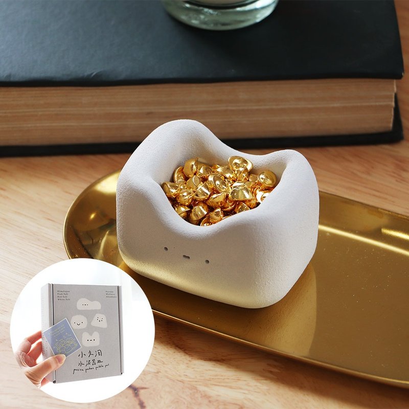 预购约2-7天出货 憨憨 金饭丸 I 牙齿形 水泥器皿  含金元宝 - 摆饰 - 其他材质 灰色