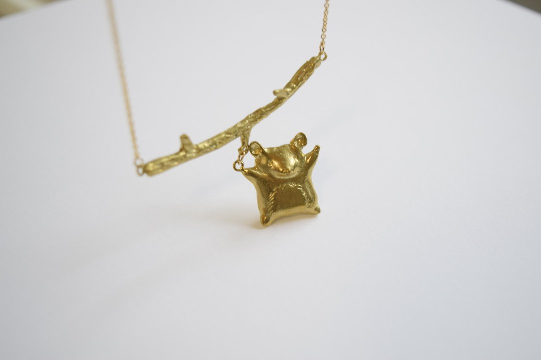 Chinchilla twig necklace - 项链 - 其他金属 金色
