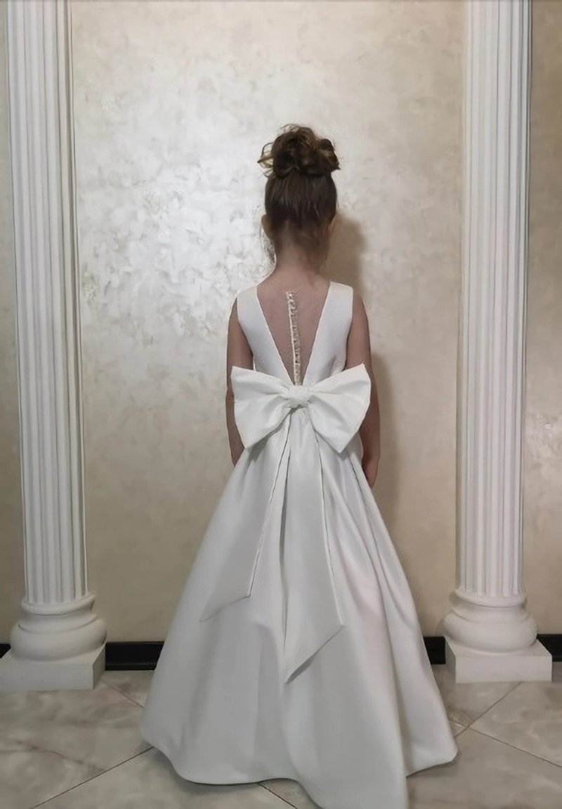 用于婚礼、生日、第一次圣餐、音乐会等的缎面花童礼服 - 童装礼服/连衣裙 - 其他材质 多色