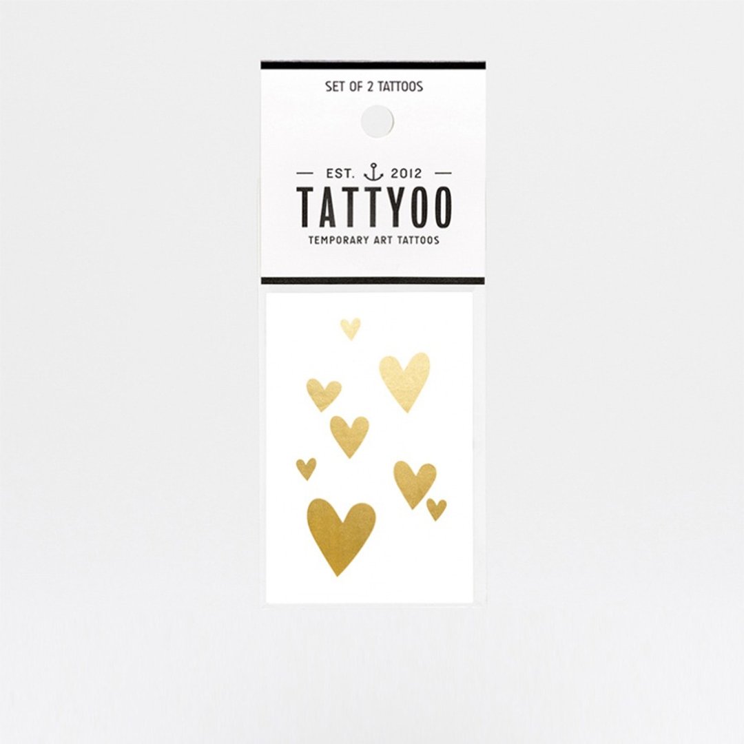 金色爱心 刺青纹身贴纸 | TATTYOO - 纹身贴 - 纸 金色