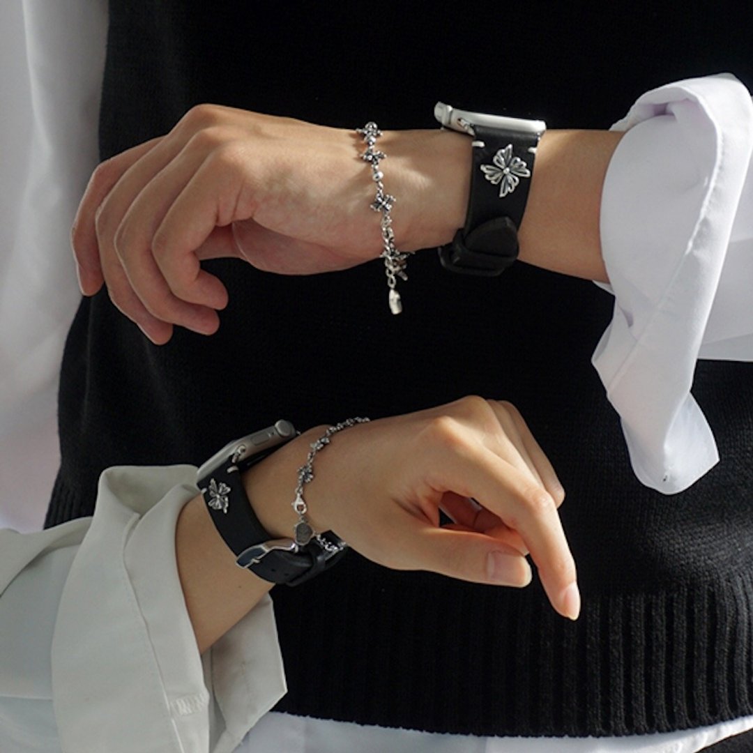 The Butterfly Dream Apple Watch strap - 表带 - 纯银 黑色
